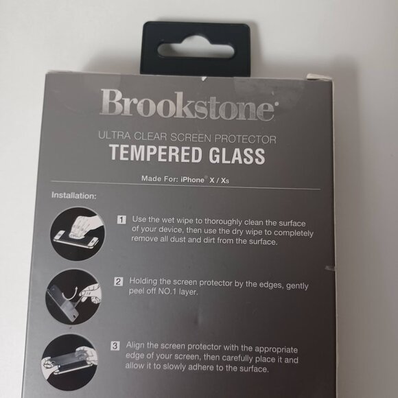 Brookstone Screen Protector NEW For iPhone X & XS -Tempered Glass -Ultra Clear - Picture 8 of 10
